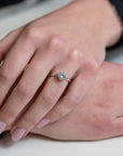 MaeVona Bar-Bezel Solitaire Engagement Ring - modeled