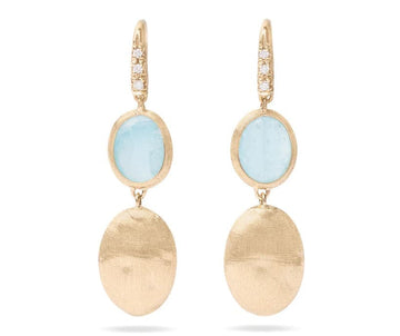 Marco Bicego® Aqua & Diamond Dangle Earrings - Skeie's Jewelers