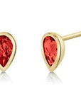 Yellow Gold Pear Garnet Stud Earrings - Skeie's Jewelers