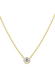 Round Bezel Solitaire Diamond Necklace on a Beaded Chain - Skeie's Jewelers