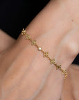 Robert Coin Principessa Diamond And Flower Link Bracelet - Modeled on wrist - Skeie's Jewelers