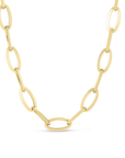 Roberto Coin Yellow Gold Knife Edge Oval Link Chain Necklace - Skeie's Jewelers