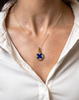 Roberto Coin Diamond & Lapis Medallion Necklace - Skeie's Jewelers