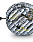Close-up of a Grand Seiko watch mechanism on a white background