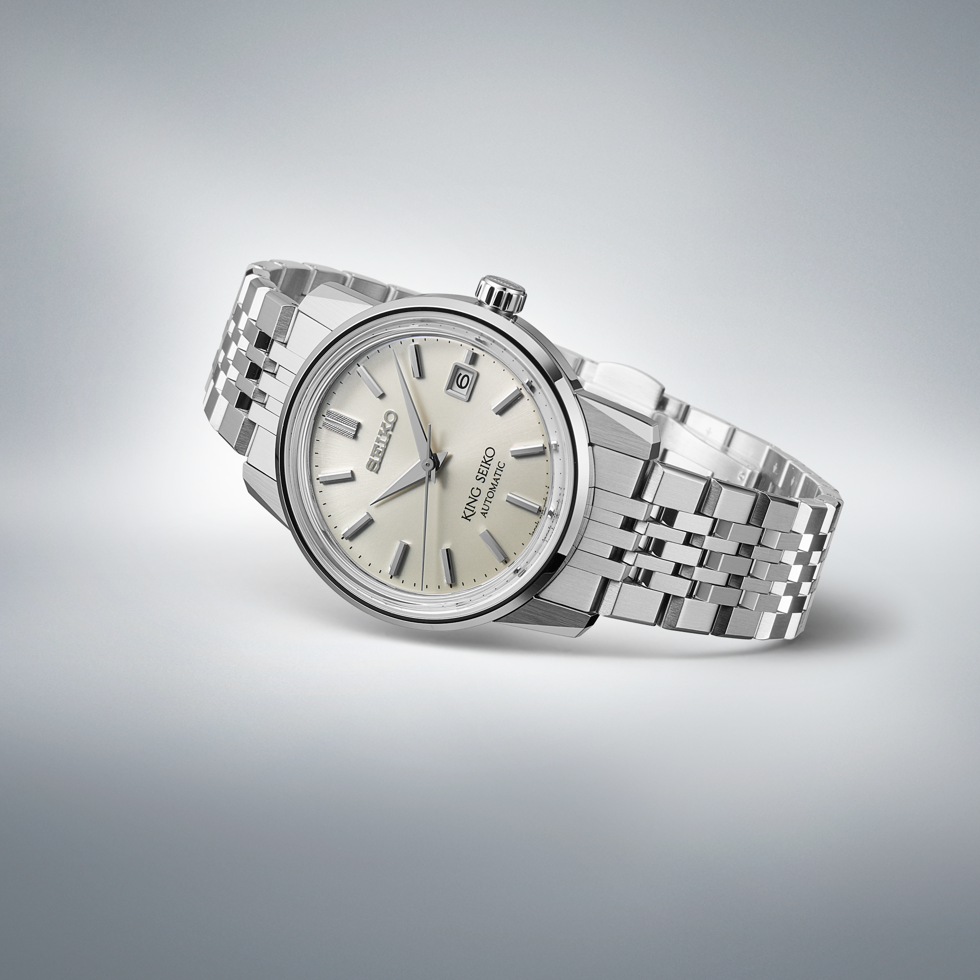 Seiko King Seiko SJE089 Automatic Silver Dial Steel Watch 