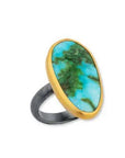 Lika Behar Sonoran Turquoise Oxidized Sterling Silver Ring - Skeie's Jewelers