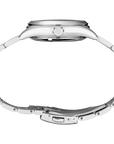 Silver watch on a white background