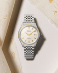 Seiko Presage SPB478 Silk Dial Gold Accent Watch - Skeie's Jewelers