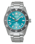 A Seiko Prospex SPB545J1 automatic diver's watch, featuring a 42mm stainless steel case, a dark green dial with luminous geometric markers, a matching green elapsed-time bezel, and a steel link bracelet.
