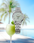 Seiko Presage SRPL63 Cocktail Time Green Diamond Dial 34mm Watch - Skeie's Jewelers