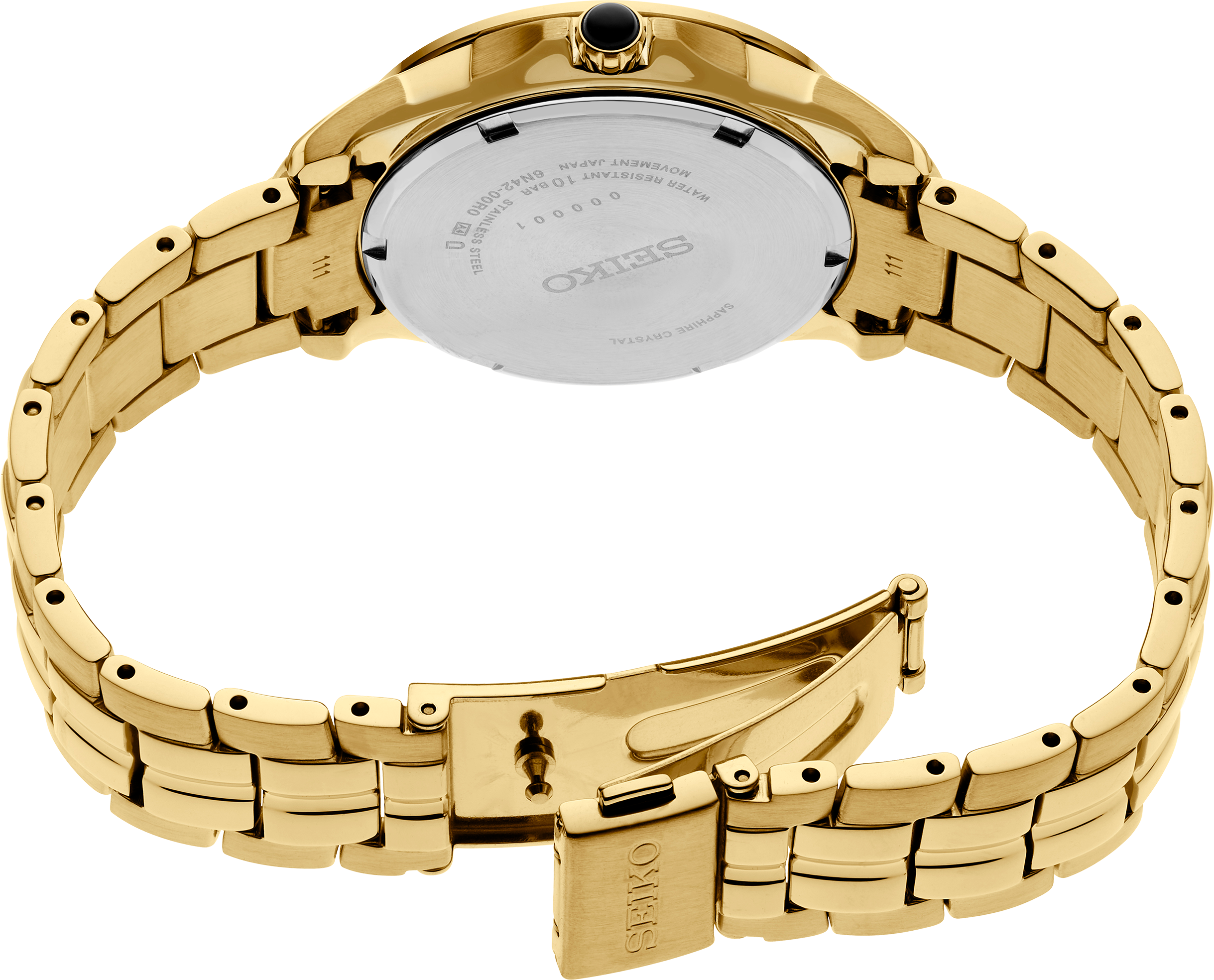 Seiko SUR592 Coutura Gold-Tone Diamond Bezel Quartz Watch