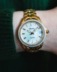seiko sur592 gold tone diamond watch
