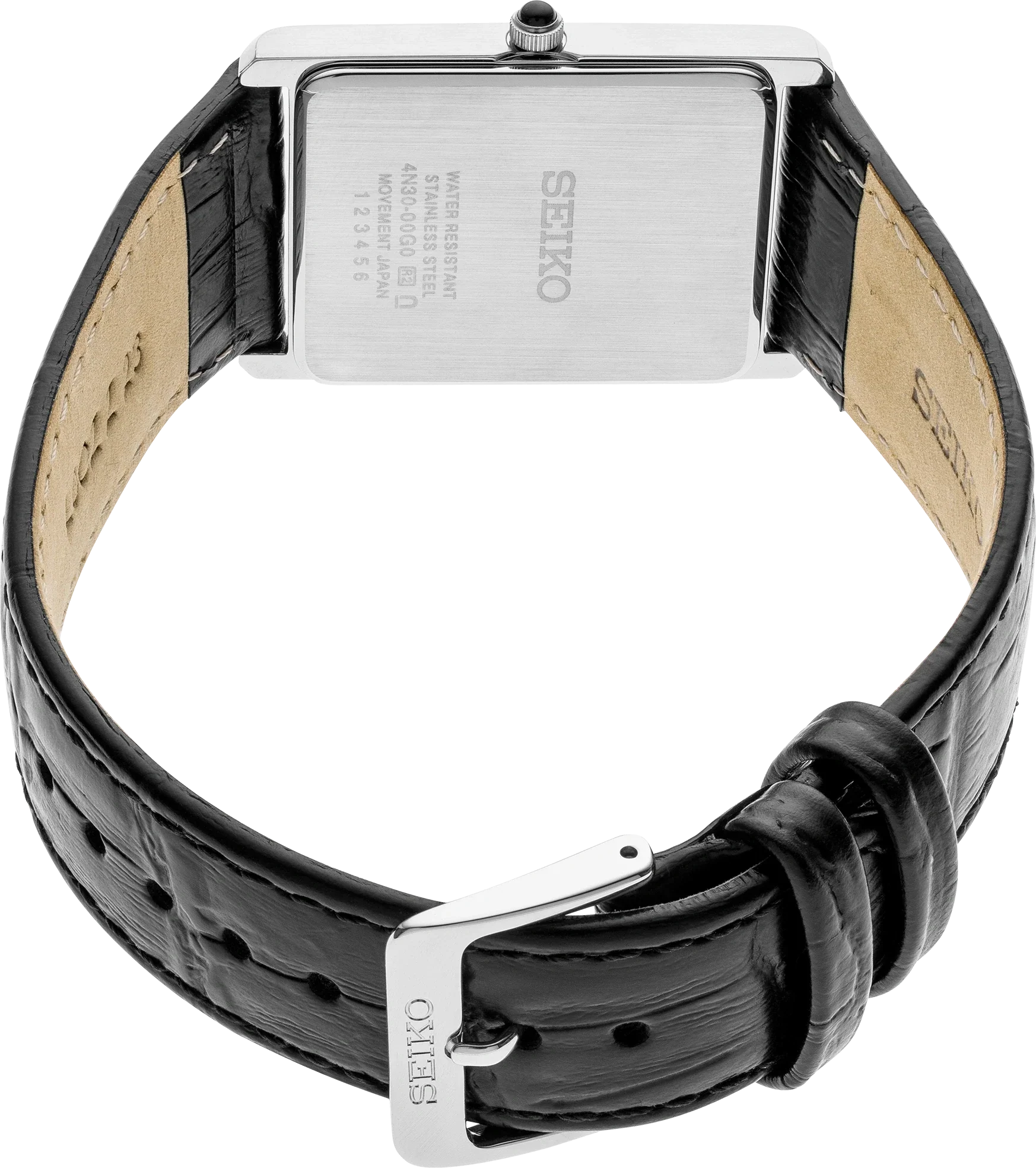 Seiko Essentials SWR049 Rectangular White Dial Dress Watch