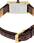 Seiko Essentials SWR066 Gold Tone Rectangular Dress Watch