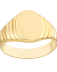 The Gold Ridged Signet Ring - Skeie's Jewelers