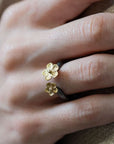 Lika Behar Gold and Oxidized Sterling Silver Buttercup Open Ring - Skeie's Jewelers