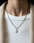 New Moon Oxidized Sterling Silver Charm Pendant - Skeie's Jewelers
