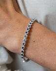 Blue Sapphire and Diamond Bangle Bracelet - Skeie's Jewelers
