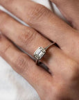 White Gold Emerald-Cut Bezel Engagement Ring - Skeie's Jewelers