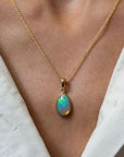 Ethiopian Opal Bezel Pendant Necklace - Skeie's Jewelers