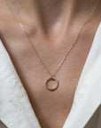Gold Half-Diamond Circle Pendant Necklace - Skeie's Jewelers