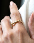 Yellow Gold Bar-Top Ring - Skeie's Jewelers