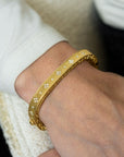 Yellow Gold Diamond-Set Princess Square-Edge Bangle - Skeie's Jewelers