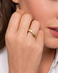 Gabriel & Co 14K Yellow Gold Wave Stackable Ring - Skeie's Jewelers