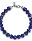 Gabriel & Co. Sterling Silver and 8mm Lapis Beaded Bracelet - Skeie's Jewelers
