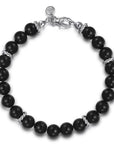 Gabriel & Co. Sterling Silver and 8mm Onyx Beaded Bracelet - Skeie's Jewelers