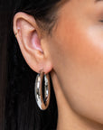 Silver Medium Tube Hoops - Skeie's Jewelers
