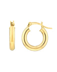Yellow Gold Tube Hoop Earrings - Skeie's Jewelers