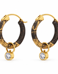 Logan James 20mm Steel and Yellow Gold Hoops with Diamond Dangle