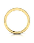 Yellow band with embedded diamonds side view on a white background