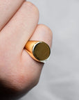 Men's Round Gold Signet Ring - Skeie's Jewelers