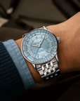 Breitling Navitimer Automatic Gmt 41mm Ice Blue Dial on stainless steel strap - Modeled