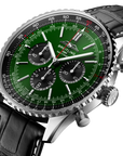 Breitling Navitimer B01 Chronograph 46mm Green Dial on alligator leather strap - Three-Quarter View