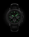 Breitling Navitimer B01 Chronograph 43mm Black Dial on alligator leather strap - Lume Shot