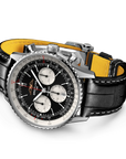 Breitling Navitimer B01 Chronograph 43mm Black Dial on alligator leather strap - Closed Bracelet