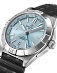 Breitling Chronomat Automatic Gmt 40mm Ice Blue Dial on rubber strap - Three-Quarter View