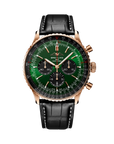 Breitling Navitimer B01 Chronograph 46mm Green Dial on alligator leather strap - Facing