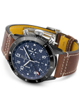 Breitling Super Avi B04 Chronograph Gmt 46 Tribute To Vought F4u Corsair 46mm Blue Dial on calfskin leather strap - Closed Bracelet