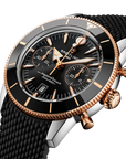 Breitling Superocean Heritage B01 Chronograph 42mm Black Dial on rubber strap - Three-Quarter View
