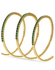 Rahaminov Yellow Gold and Emerald Spiral Bracelet - Skeie's Jewelers