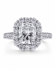 Rahaminov Cushion-Cut Diamond Cluster Halo Engagement Ring
