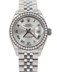 Pre-Owned Rolex Lady-Datejust 28mm Diamond Bezel Silver Roman Dial - Skeie's Jewelers