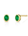 Oval Bezel Set Emerald Stud Earrings - Skeie's Jewelers
