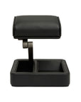 Black adjustable watch rest on a white background