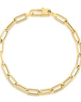 Roberto Coin Alternating Fluted Link Paperclip Bracelet - Skeie's Jewelers