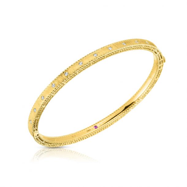 Roberto Coin Princess Diamond Satin Bangle | Skeie's Jewelers